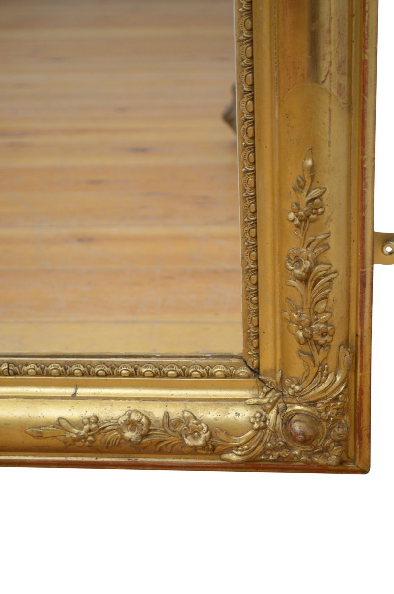 Antique 19th Century Gold Leaf Wall Mirror 94x122cm - Image 10
